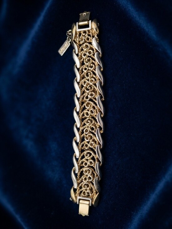 Monet Jewelry - Monet Two-Tone Gold and Silver Filigree Link Bracelet